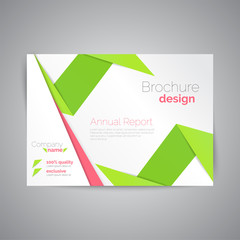 Commercial annual report template. Abstract business brochure.