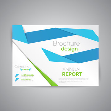 Commercial annual report template. Abstract business brochure.