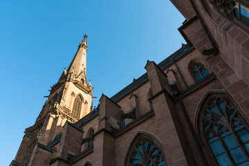 Fototapeta na wymiar Karlsruhe Church Cathedral St Bernhard Religious Architecture Bernhardskirche Catholic
