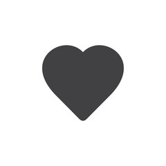 Heart icon in black on a white background. Vector illustration