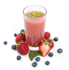 Berries smoothie on white