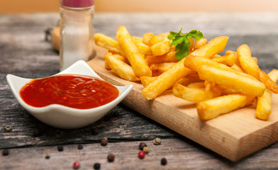 Tomato sauce and french fries