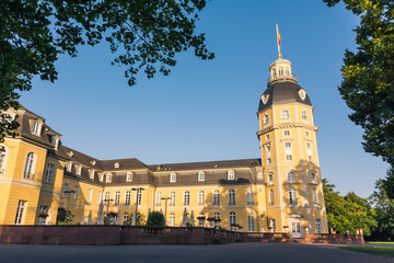 North Side of Karlsruhe Palace Castle Schloss in Germany Blauer Strahl Architecture