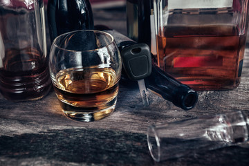 Alcoholism and driving concept