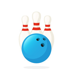 Bowling ball and pins