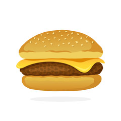 Cheeseburger with meat and cheese