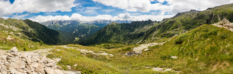 Fototapeta premium Mountain view above Madonna di Campiglio.