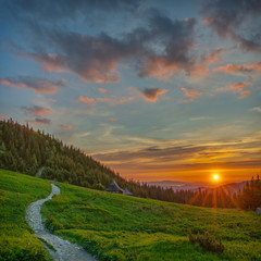 Fototapeta Sunrise, Mountains landscape obraz