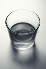 Glass of water, top view