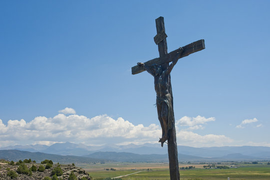 Crucifiction of Christ Overlooking San Luis Valley