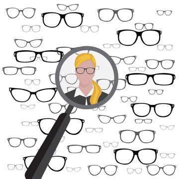 Magnifying Glass With many Glasses