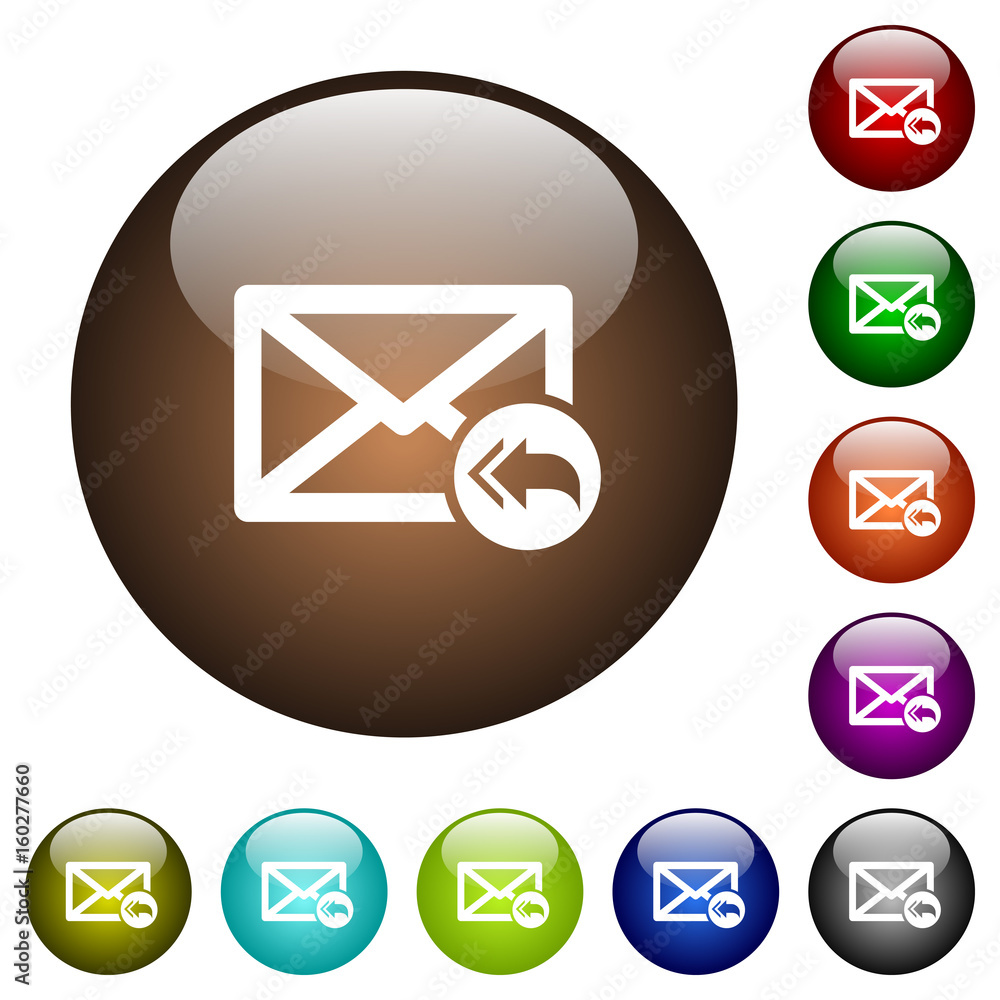 Poster mail reply to all recipient color glass buttons