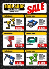 Tool shop product promotion flyer template