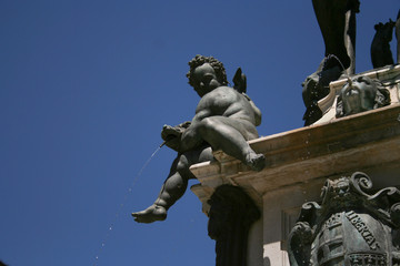 Obraz premium Szczegółowo fontanna w Bolonii we Włoszech