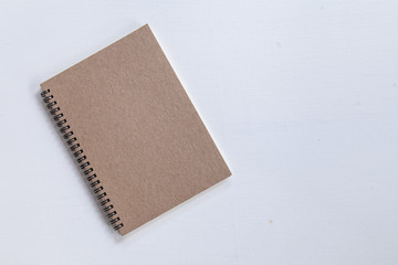 note book on white background