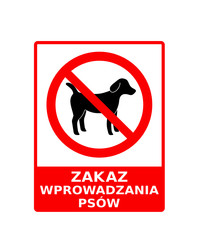 zakaz wprowadzania psów - obrazy, fototapety, plakaty