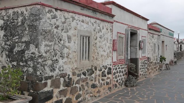 Traditional houses in a historic village of Penghu, Taiwan. They use corals to build their houses. The islands are well known for their distinct architecture and their plentiful temples.