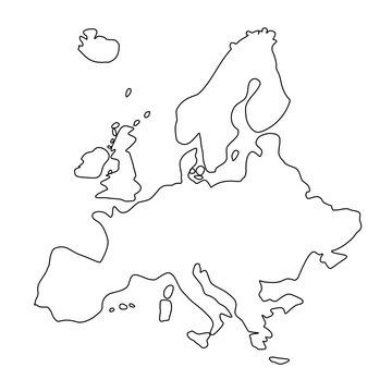 Mapa Europy - kontury