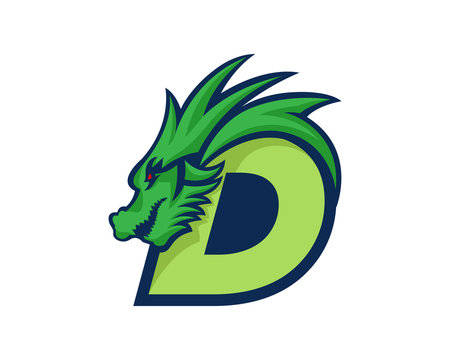 Modern Dragon D Letter Alphabet Sports Logo