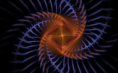 Abstract symbol on a black background