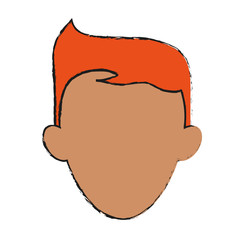 head of faceless young man icon image vector illustration design  sketch style