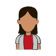portrait of faceless woman icon image vector illustration design  sketch style