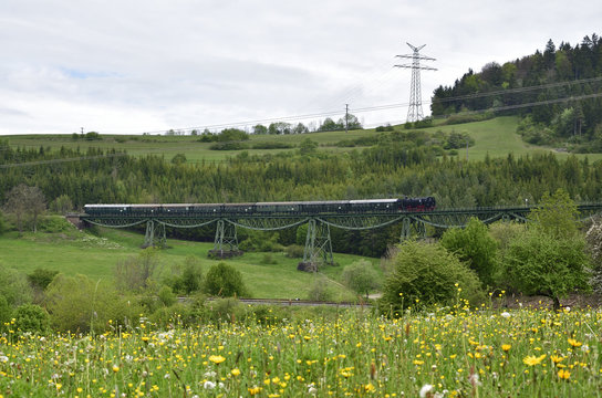 Sauschw&auml;nzlebahn auf dem Biesenbach-Viadukt, Schwarzwald