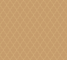 Moroccan islamic seamless pattern background in brown. Vintage and retro abstract ornamental design. Simple flat vector illustration.