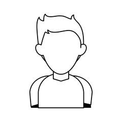 portrait of faceless young man icon image vector illustration design  black line