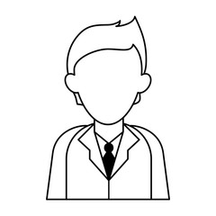 faceless businessman icon image vector illustration design  black line