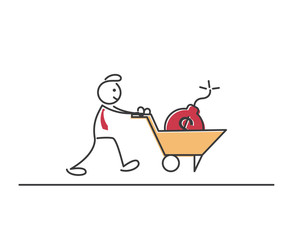 Creative Business Strategy Tips Stickman Illustration Concept - Escape From Bad Investment