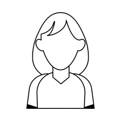 portrait of faceless woman icon image vector illustration design  black line