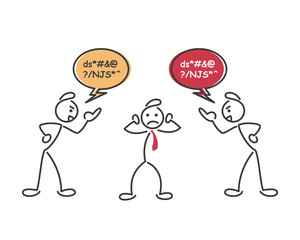 Creative Business Strategy Tips Stickman Illustration Concept - Be Focus And Don't Listen To Others