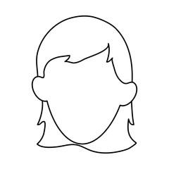 Obraz na płótnie Canvas head of faceless woman icon image vector illustration design black line