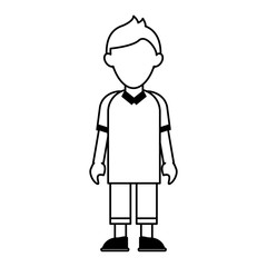 faceless young man in casual outfit icon image vector illustration design  black line