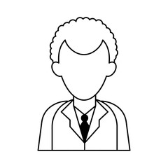 faceless businessman icon image vector illustration design  black line