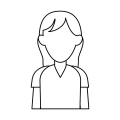 portrait of faceless woman icon image vector illustration design  black line