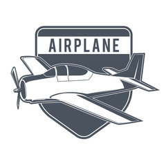 Air plane emblems vector labels