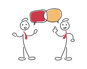 Creative Business Strategy Tips Stickman Illustration Concept - Discuss And Combine Ideas With Your Partner