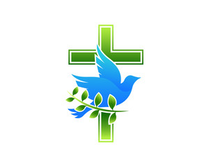 Modern Church Logo - Dove Cross