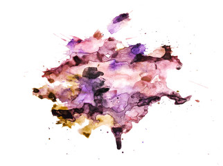 Naklejka premium Abstract watercolor blot isolated on white background. Colorful watercolor stains.