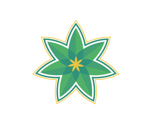 Modern Flower Symbol Logo - Green Lotus Spa And Relaxation