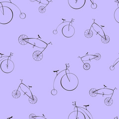 Black Retro Bicycles Vector Illustration