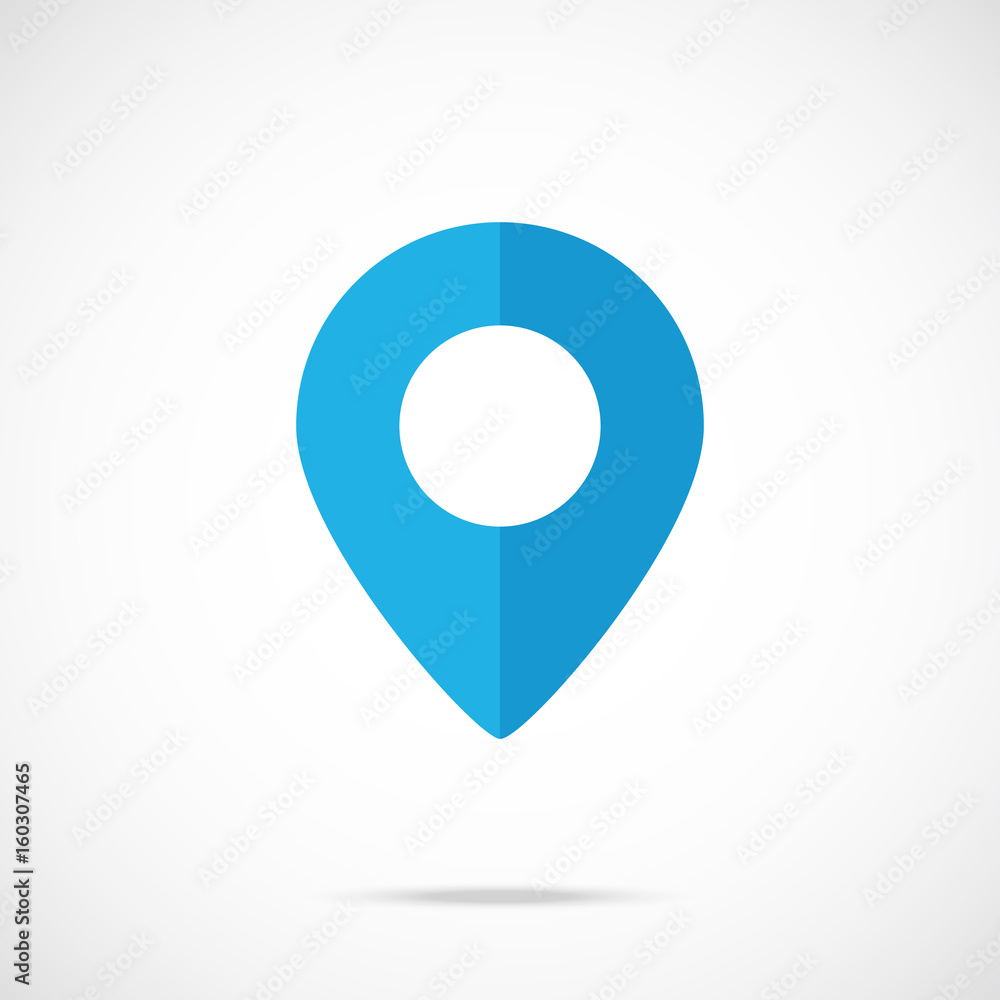 Aufkleber vector blue map pointer, map pin icon. modern flat design vector icon