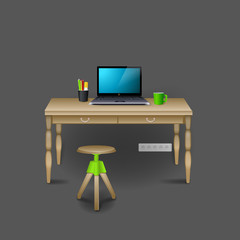 Mockup modern workplace Interior template. Layout template. Office