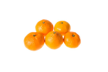 Fresh juicy tangerines in bright white - vitamin diet.