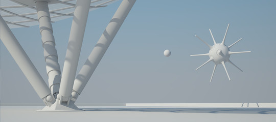  futuristic background 3D rendering © Natalia80