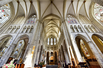 Fototapeta na wymiar St. Gudula Cathedral, Brussels, Belgium