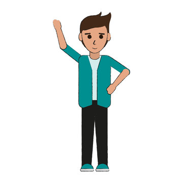 young happy man in casual outfit icon image