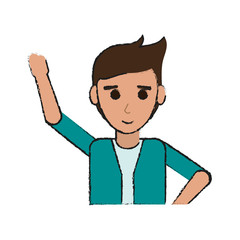 young happy man in casual outfit icon image